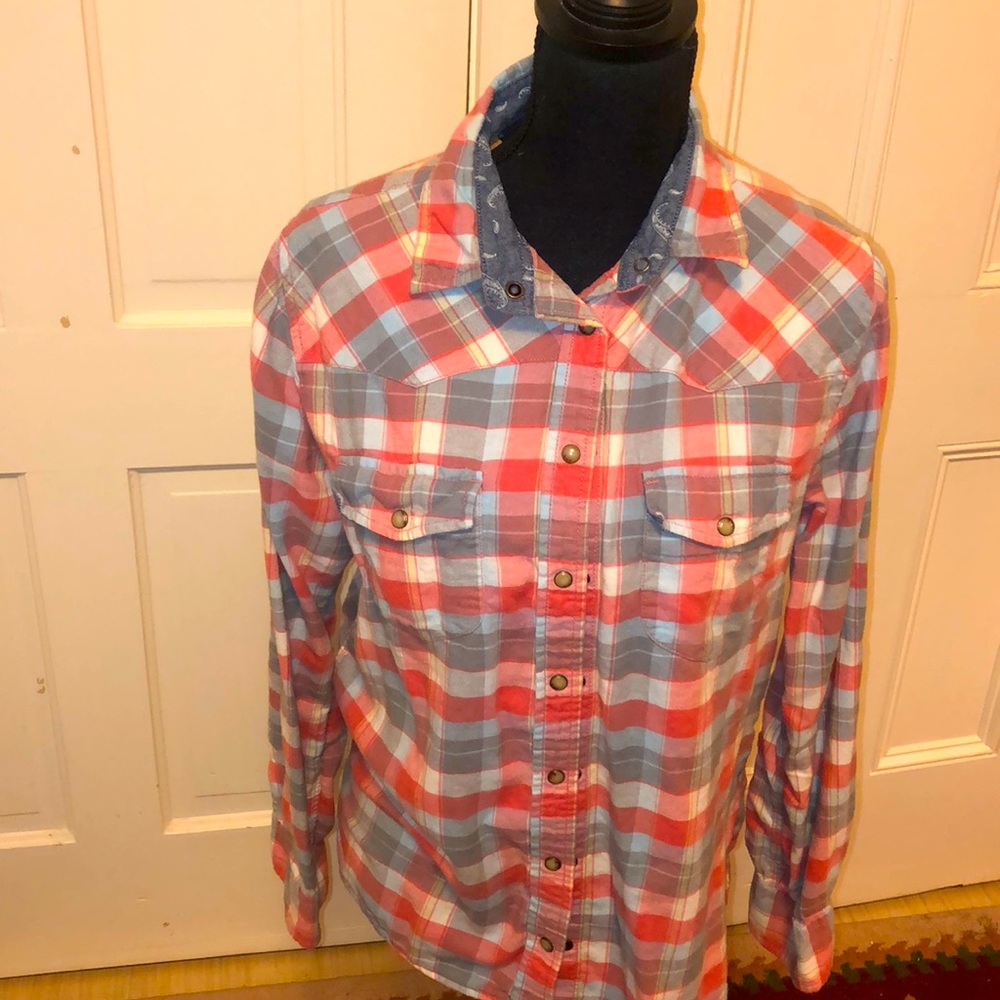 Jachs Girlfriend snap front flannel shirt
